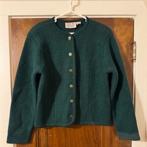 Vintage Green Boiled Wool Sweater - Tally-Ho Creative